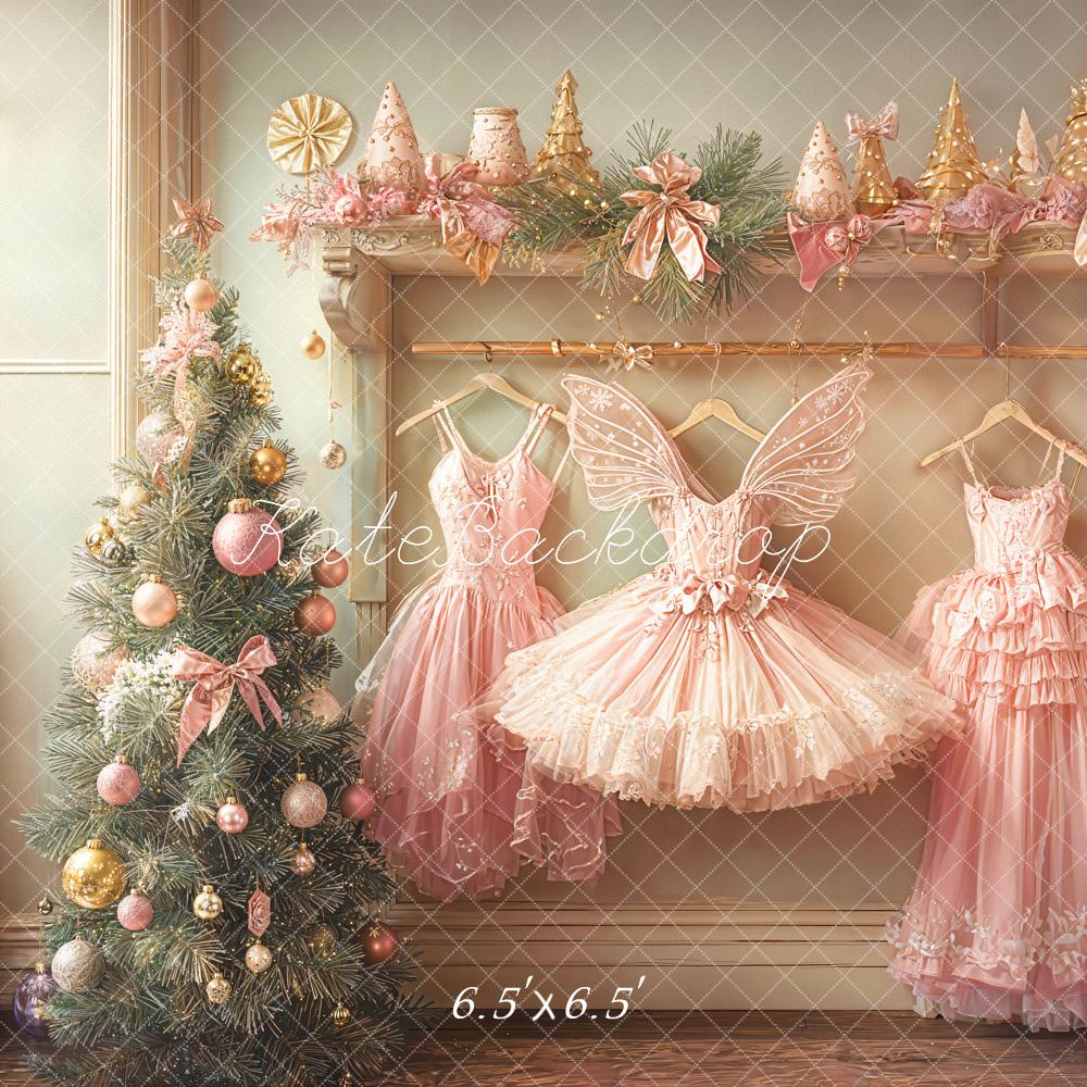 Kate Sapin de Noël Robes Rose Cadeau Toile de fond conçue par Emetselch - Kate Backdrop FR