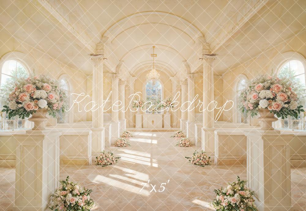 Kate Église Mariage Cérémonie Fleur Élégant Toile de fond conçue par Emetselch - Kate Backdrop FR