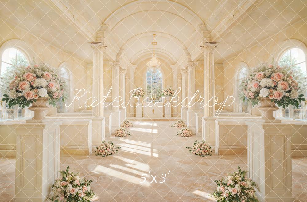 Kate Église Mariage Cérémonie Fleur Élégant Toile de fond conçue par Emetselch - Kate Backdrop FR