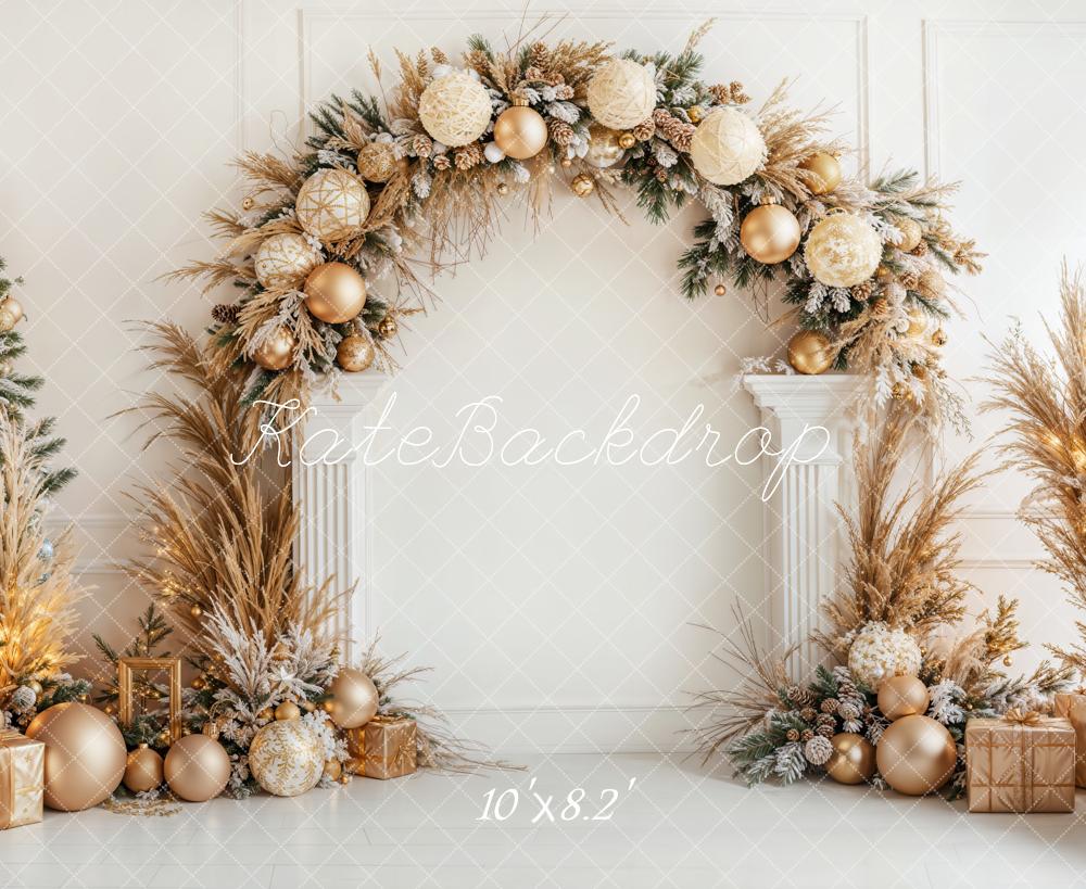 Kate Sapin de Noël Doré Bohème Arche Cadeaux Toile de fond conçue par Emetselch - Kate Backdrop FR