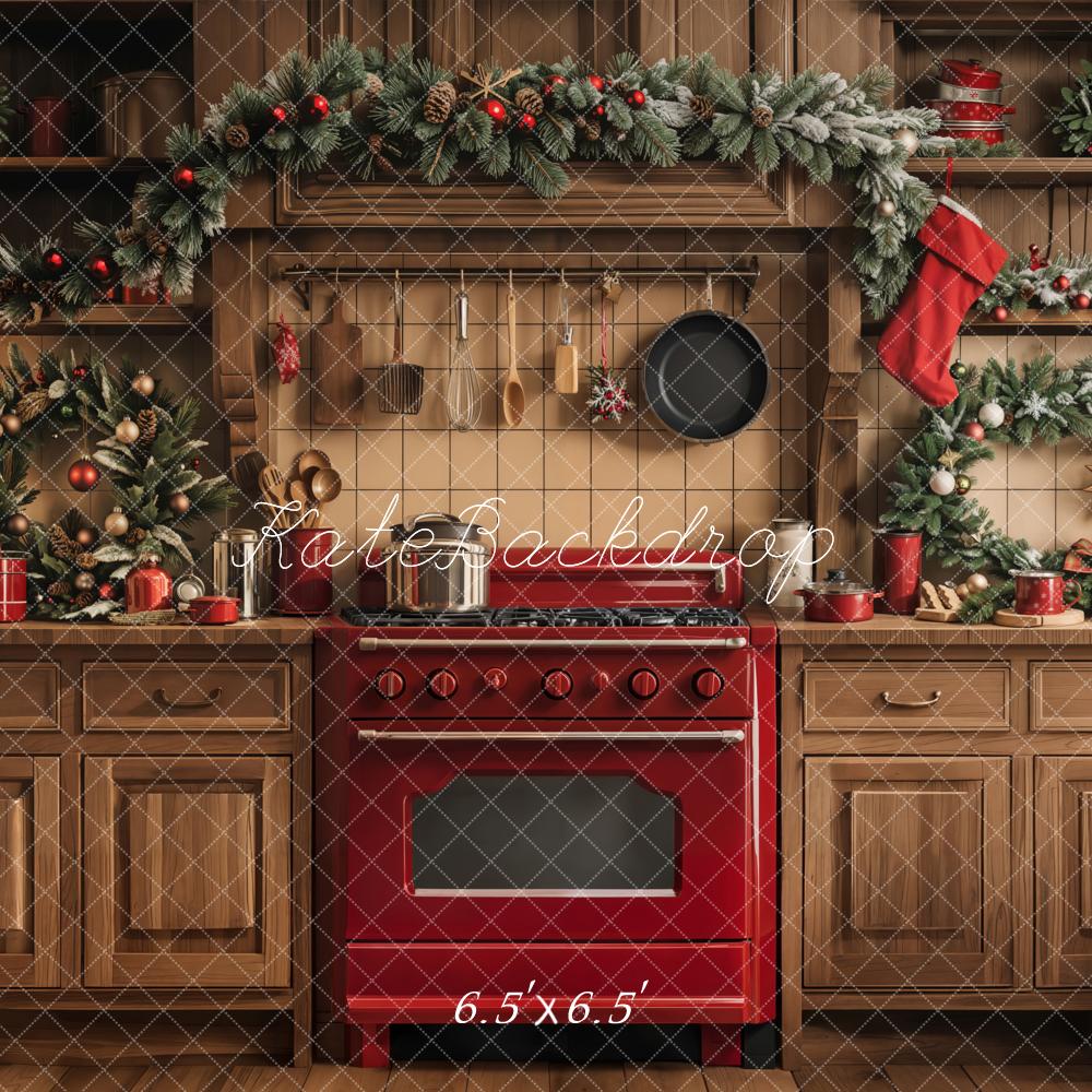 Offres Éclair Kate Noël Cuisine Armoire en Bois Décors Toile de fond conçue par Emetselch - Kate Backdrop FR