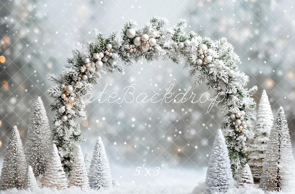 Kate Hiver Arche Neige Noël Bokeh Toile de fond conçue par Emetselch - Kate Backdrop FR