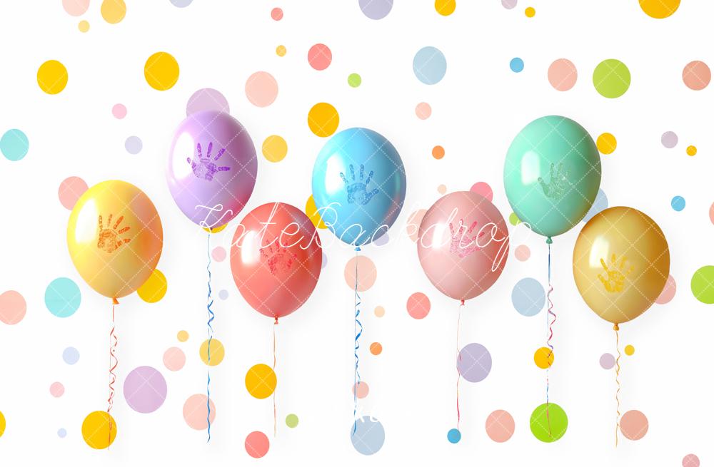 Kate Points Colorés Ballons Fête Toile de fond conçue par Emetselch - Kate Backdrop FR