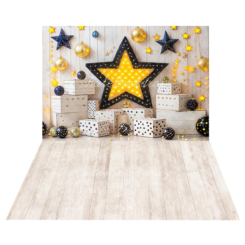 Kate Étoiles Lumière Anniversaire Décors Toile de fond+Beige clair Bois Sol Toile de fond