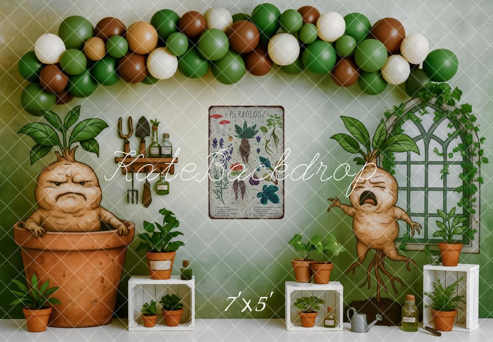 Kate Anniversaire Herboristerie Jardin Serre Toile de fond conçue par Patty Roberts - Kate Backdrop FR