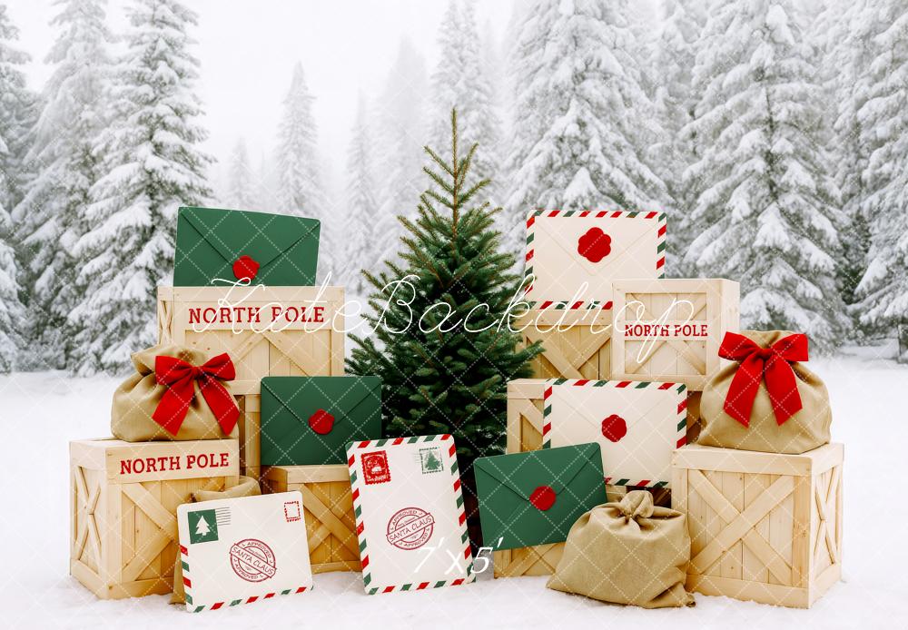 Kate Noël Forêt Pôle Nord Lettres Neige Toile de fond conçue par Patty Roberts