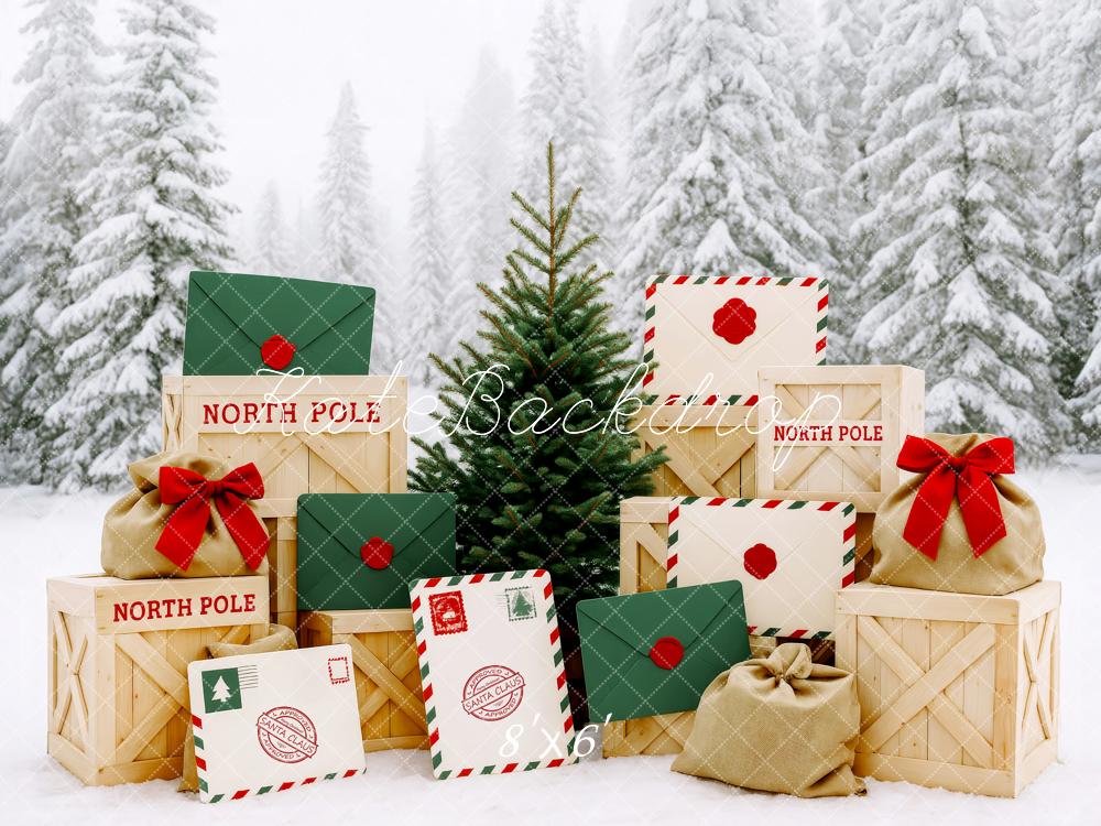 Kate Noël Forêt Pôle Nord Lettres Neige Toile de fond conçue par Patty Roberts