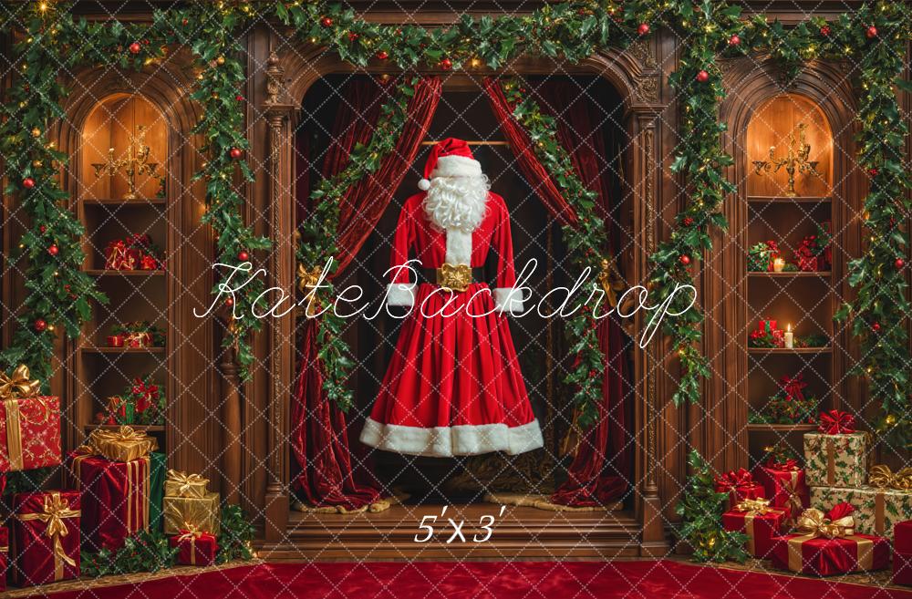 Kate Père Noël Costume Placard Cadeaux Toile de fond conçue par Emetselch - Kate Backdrop FR