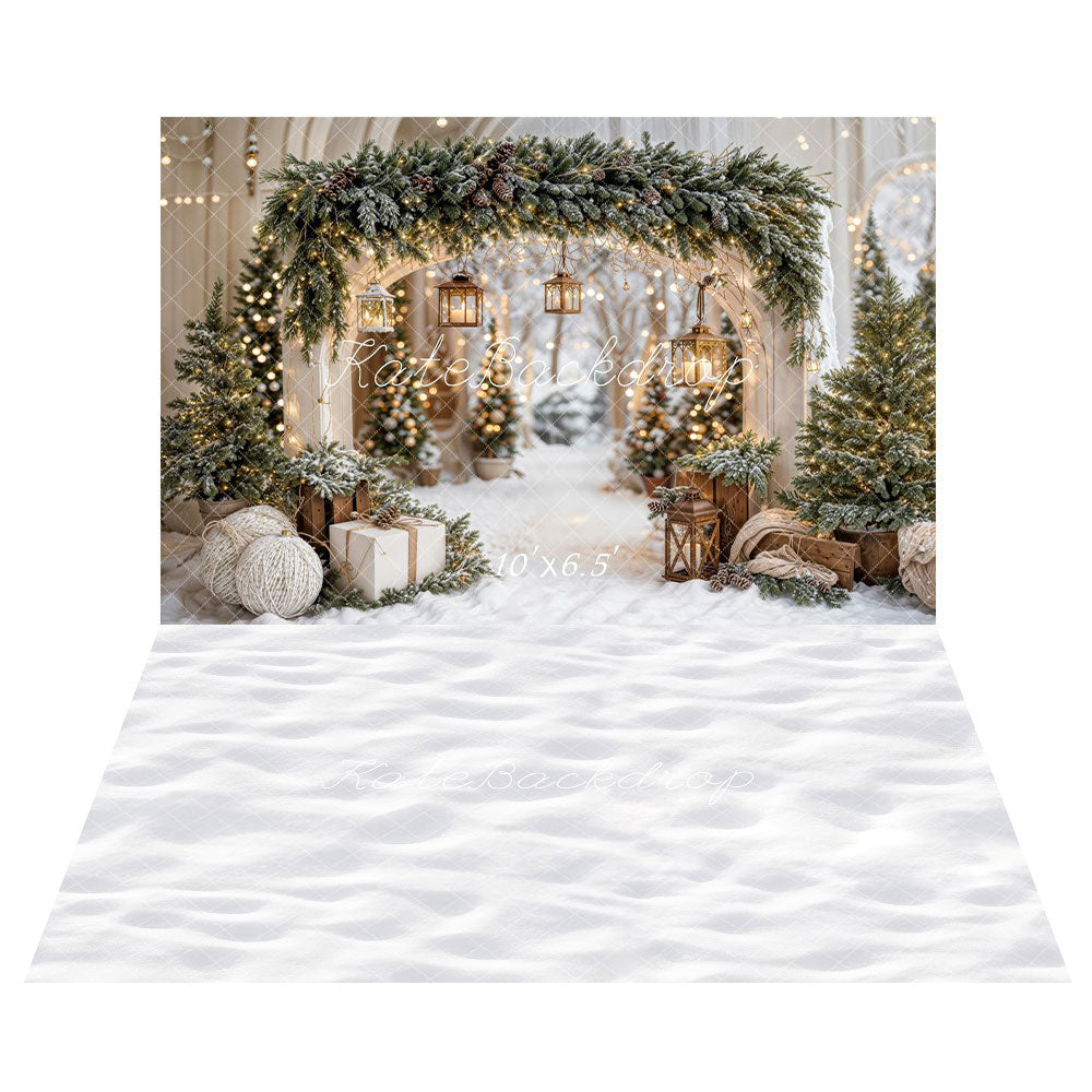 Kate Noël Arche Neige Arbres Lumière Toile de fond conçue par Emetselch - Kate Backdrop FR