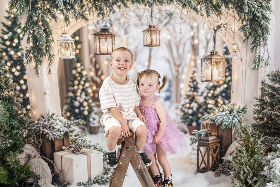 Kate Noël Arche Neige Arbres Lumière Toile de fond conçue par Emetselch - Kate Backdrop FR