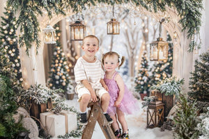 Kate Noël Arche Neige Arbres Lumière Toile de fond conçue par Emetselch
