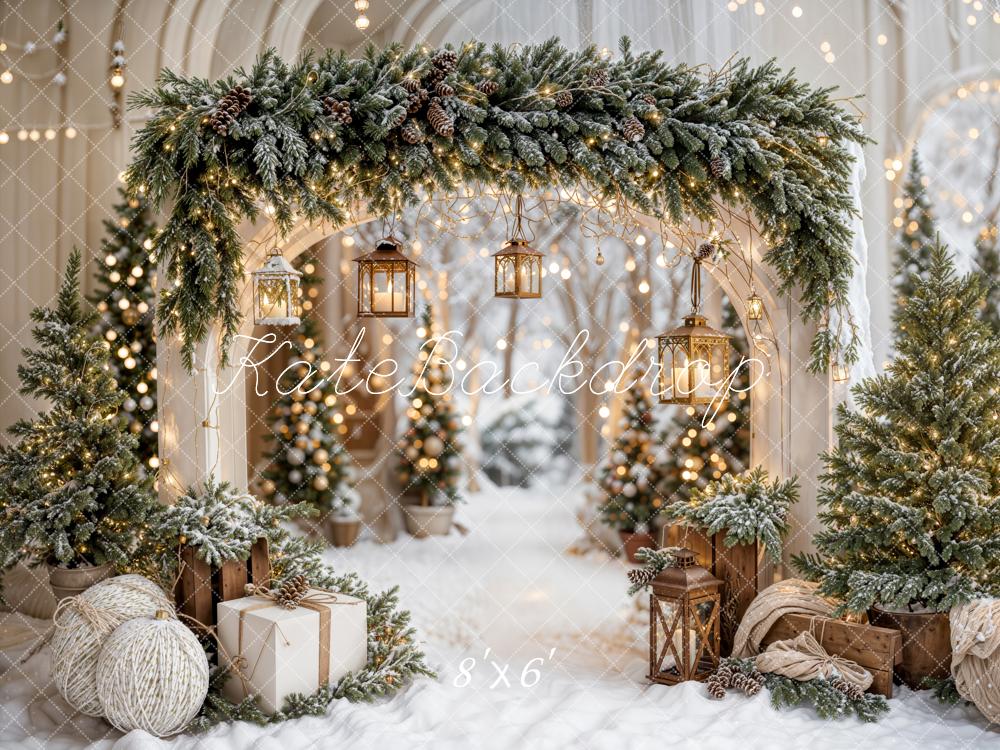 Kate Noël Arche Neige Arbres Lumière Toile de fond conçue par Emetselch