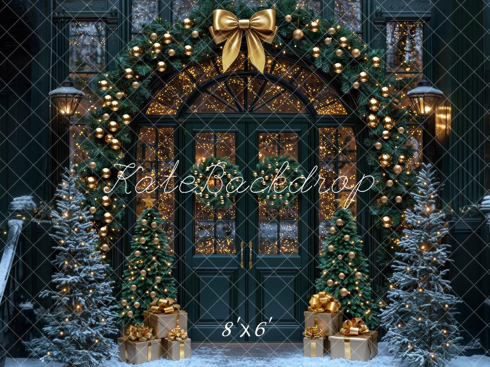 Kate Sapin de Noël Porte Arche Nuit Toile de fond conçue par Mini MakeBelieve - Kate Backdrop FR