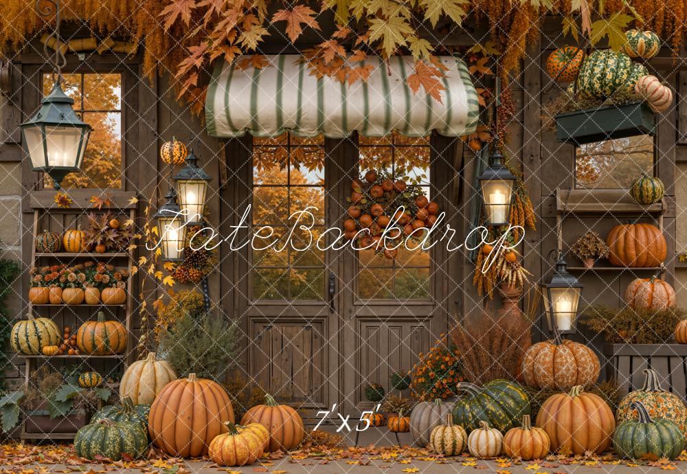 Kate Automne Citrouille Porte Feuilles d'érable Toile de fond conçue par Emetselch - Kate Backdrop FR