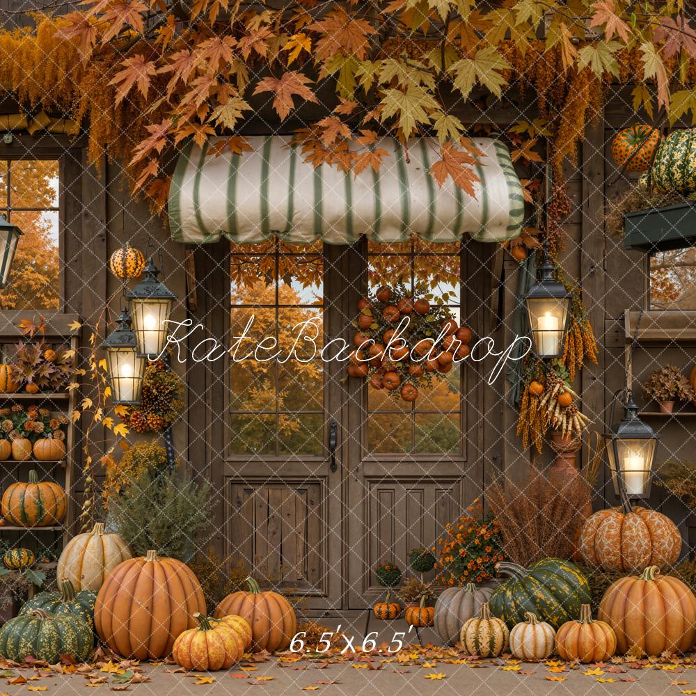 Kate Automne Citrouille Porte Feuilles d'érable Toile de fond conçue par Emetselch - Kate Backdrop FR