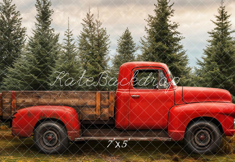 Kate Noël Camion Rouge Forêt Toile de fond conçue par Emetselch - Kate Backdrop FR