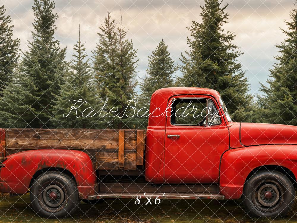 Kate Noël Camion Rouge Forêt Toile de fond conçue par Emetselch - Kate Backdrop FR