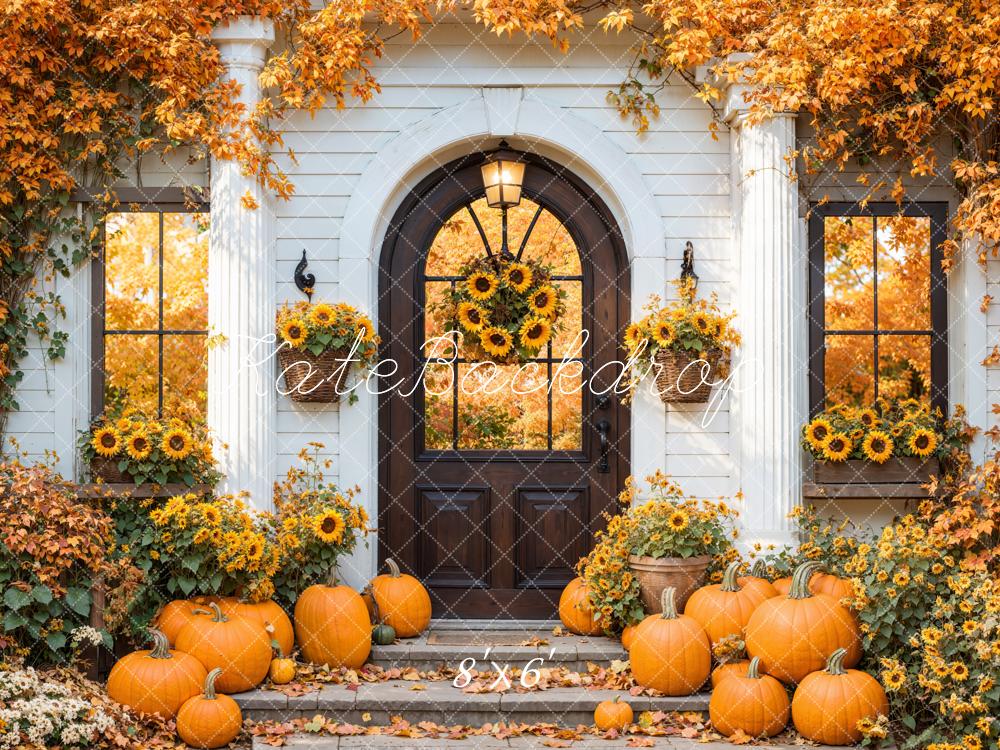Kate Automne Tournesols Citrouilles Porte Toile de fond conçue par Emetselch - Kate Backdrop FR