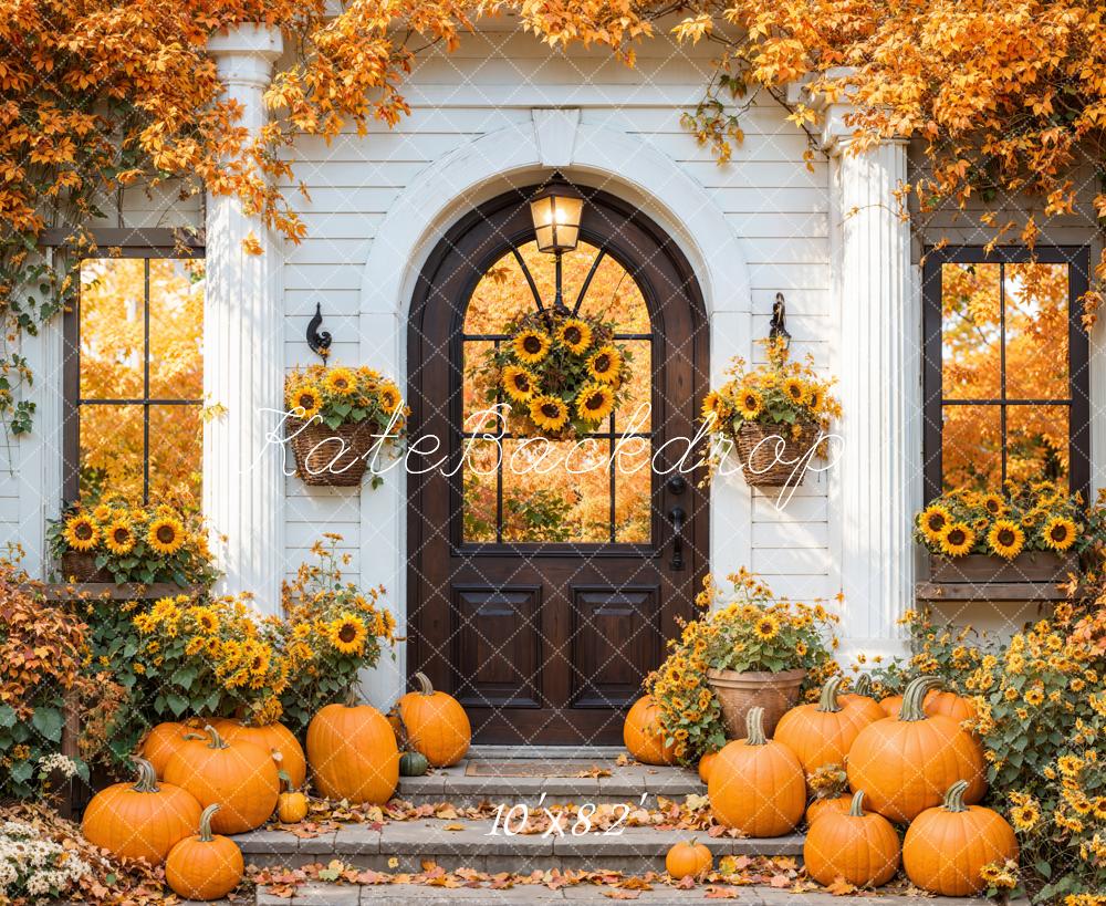 Kate Automne Tournesols Citrouilles Porte Toile de fond conçue par Emetselch - Kate Backdrop FR