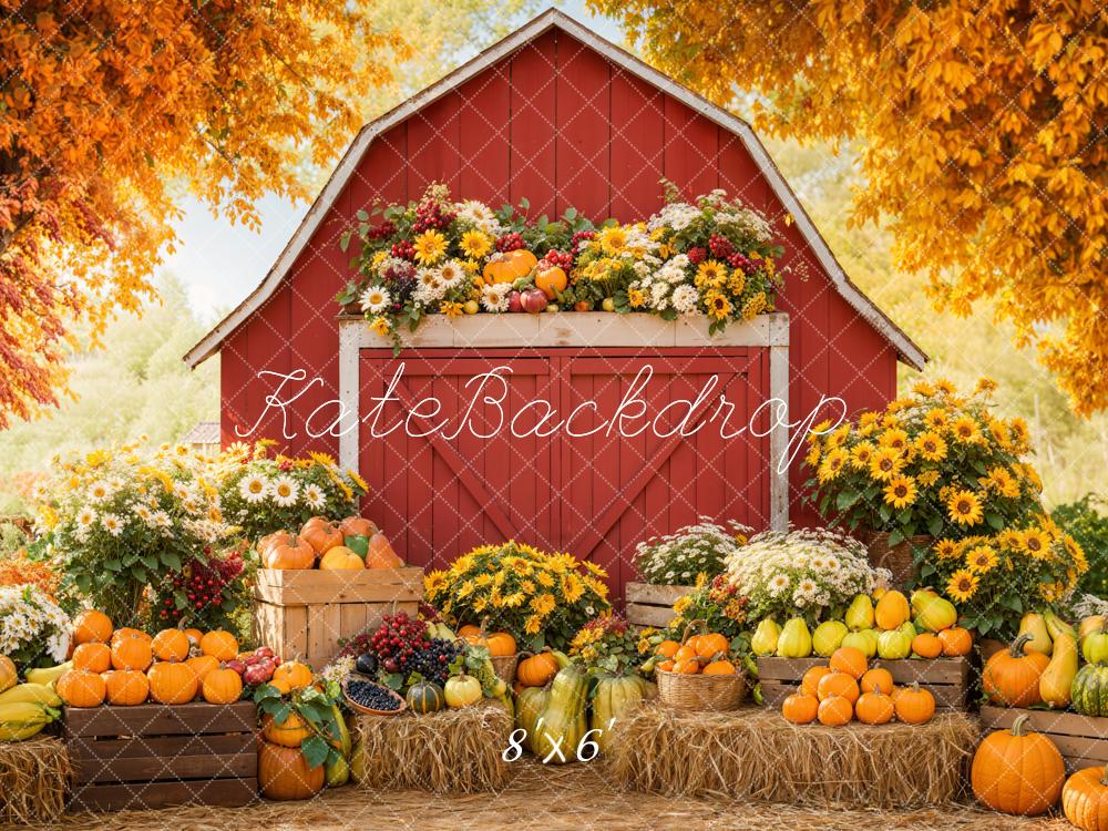 Kate Automne Grange Fruits Fleurs Érable Toile de fond conçue par Emetselch - Kate Backdrop FR