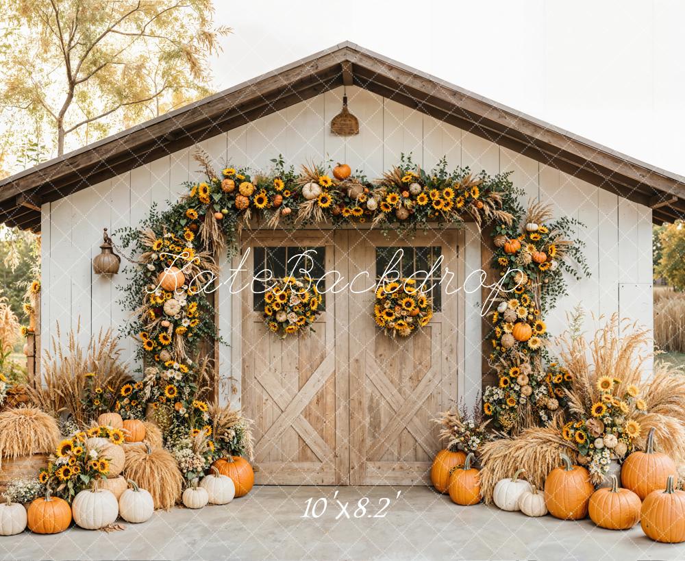 Kate Automne Grange Tournesol Citrouilles Toile de fond conçue par Emetselch - Kate Backdrop FR