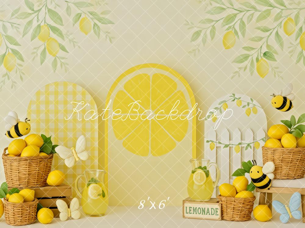 Kate Été Citron Abeille Arches Toile de fond conçue par Patty Roberts - Kate Backdrop FR
