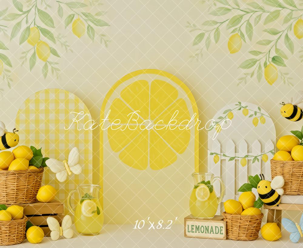 Kate Été Citron Abeille Arches Toile de fond conçue par Patty Roberts - Kate Backdrop FR