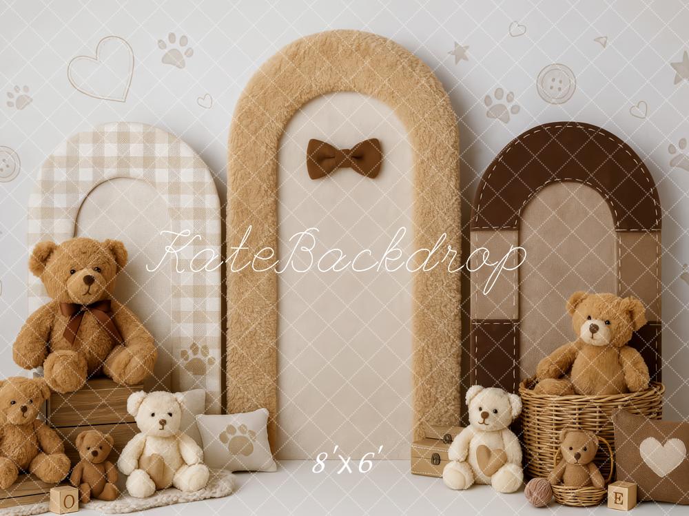 Kate Anniversaire Ours en peluche Arches Toile de fond conçue par Patty Roberts - Kate Backdrop FR