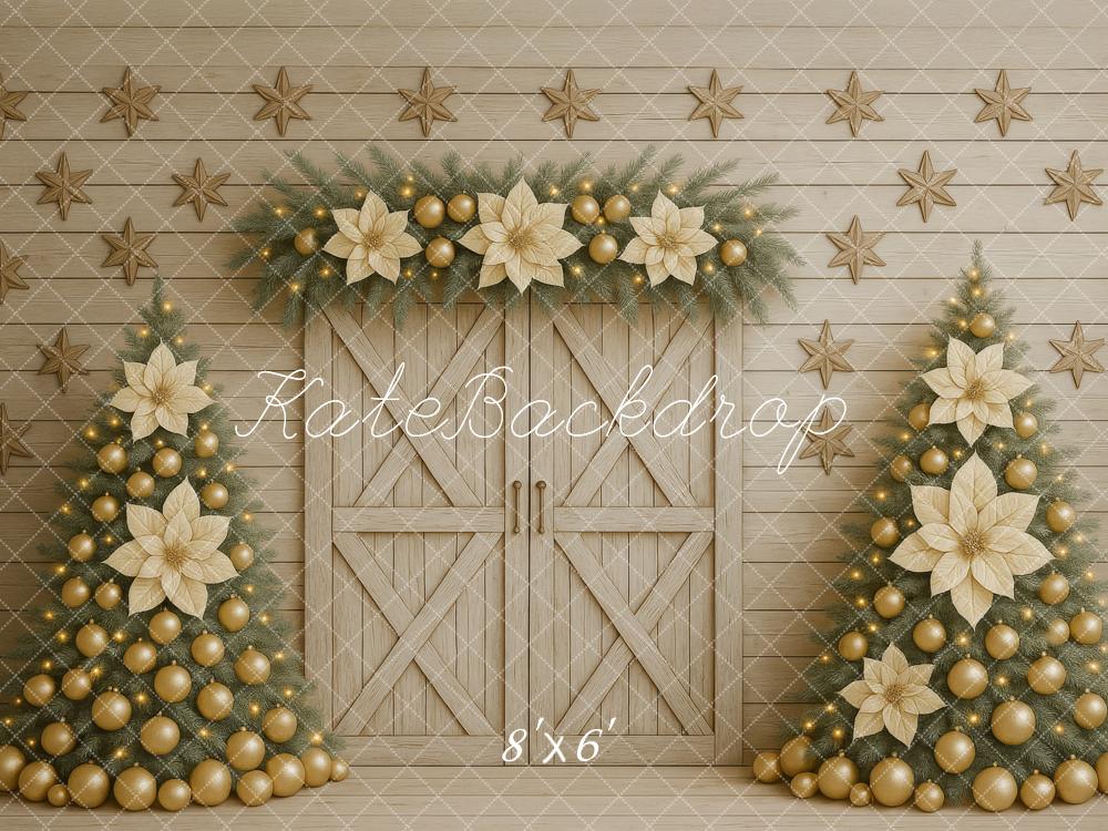 Kate Noël Grange Porte Bois Beige Toile de fond conçue par Megan Leigh - Kate Backdrop FR