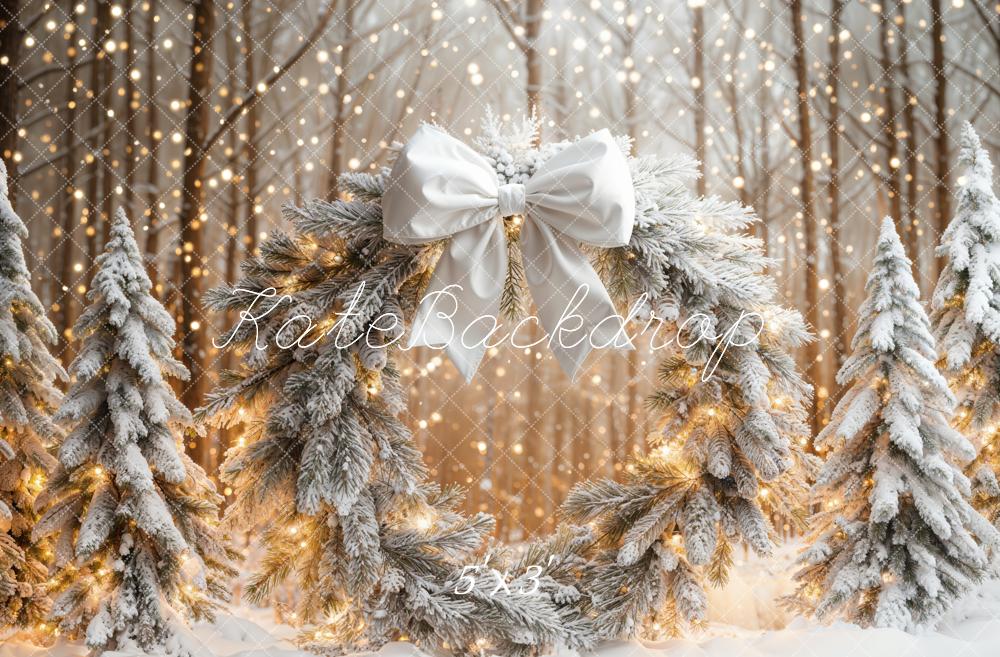 Kate Noël Neige Forêt Lumières Toile de fond conçue par Emetselch - Kate Backdrop FR