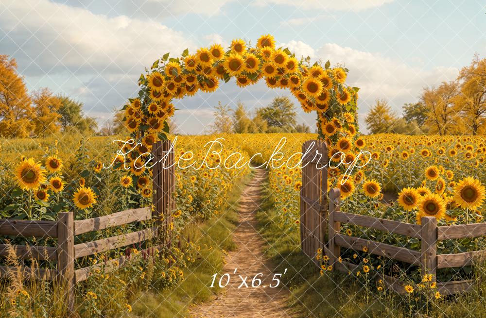Kate Automne Tournesol Jardin Chemin Toile de fond conçue par Emetselch - Kate Backdrop FR