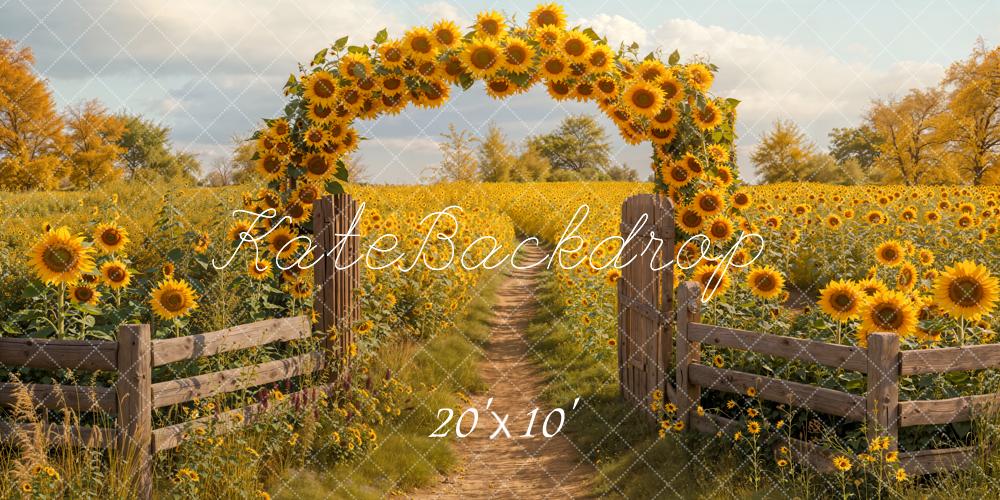 Kate Automne Tournesol Jardin Chemin Toile de fond conçue par Emetselch - Kate Backdrop FR