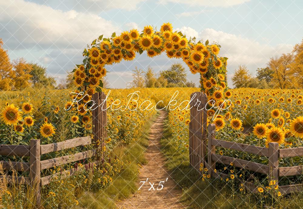 Kate Automne Tournesol Jardin Chemin Toile de fond conçue par Emetselch - Kate Backdrop FR