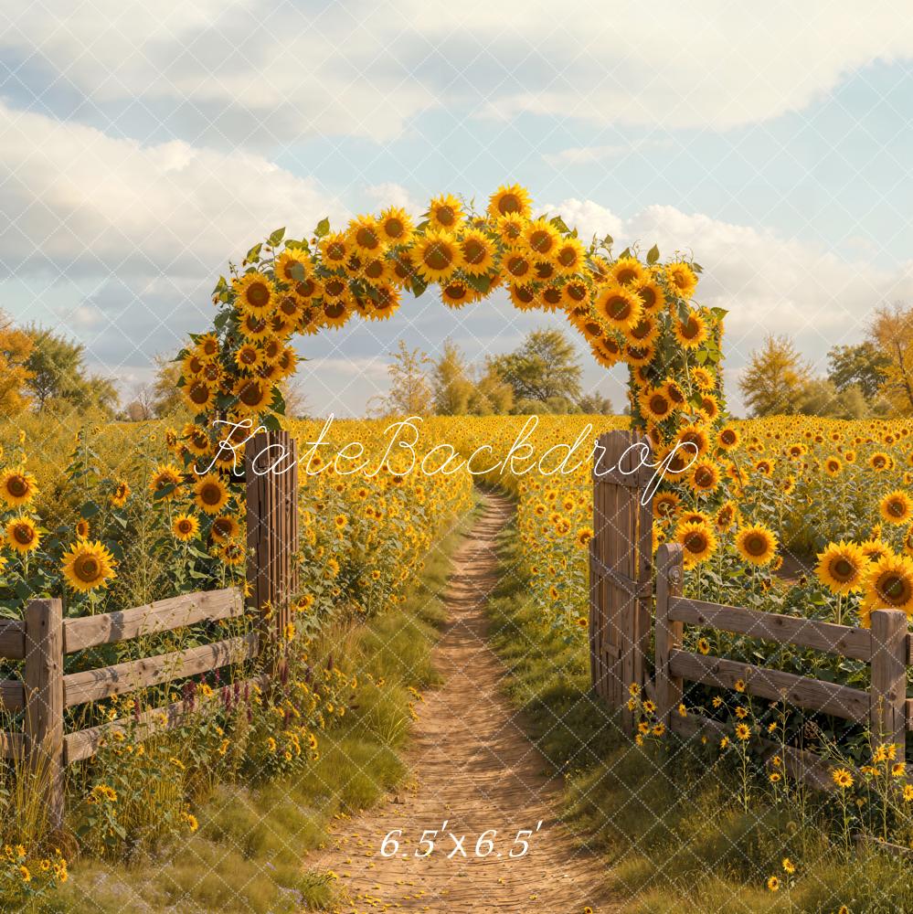 Kate Automne Tournesol Jardin Chemin Toile de fond conçue par Emetselch - Kate Backdrop FR