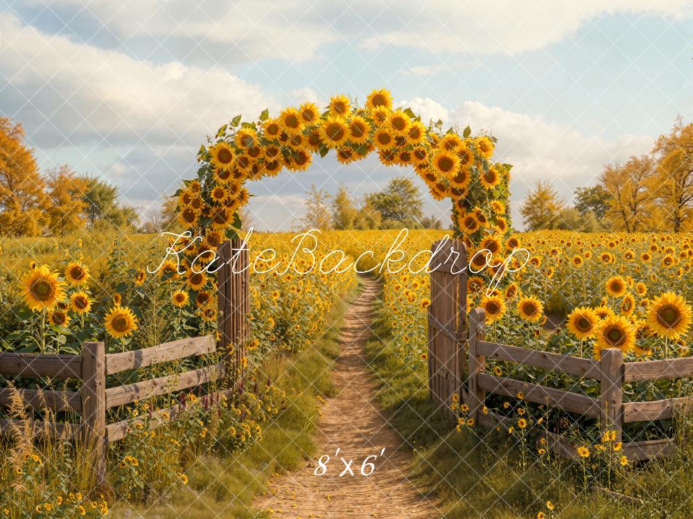 Kate Automne Tournesol Jardin Chemin Toile de fond conçue par Emetselch - Kate Backdrop FR