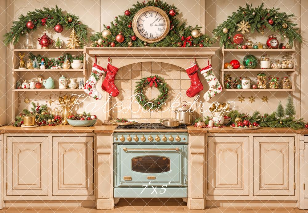 Kate Noël Cuisine Armoire Four Chaussette Toile de fond conçue par Emetselch - Kate Backdrop FR