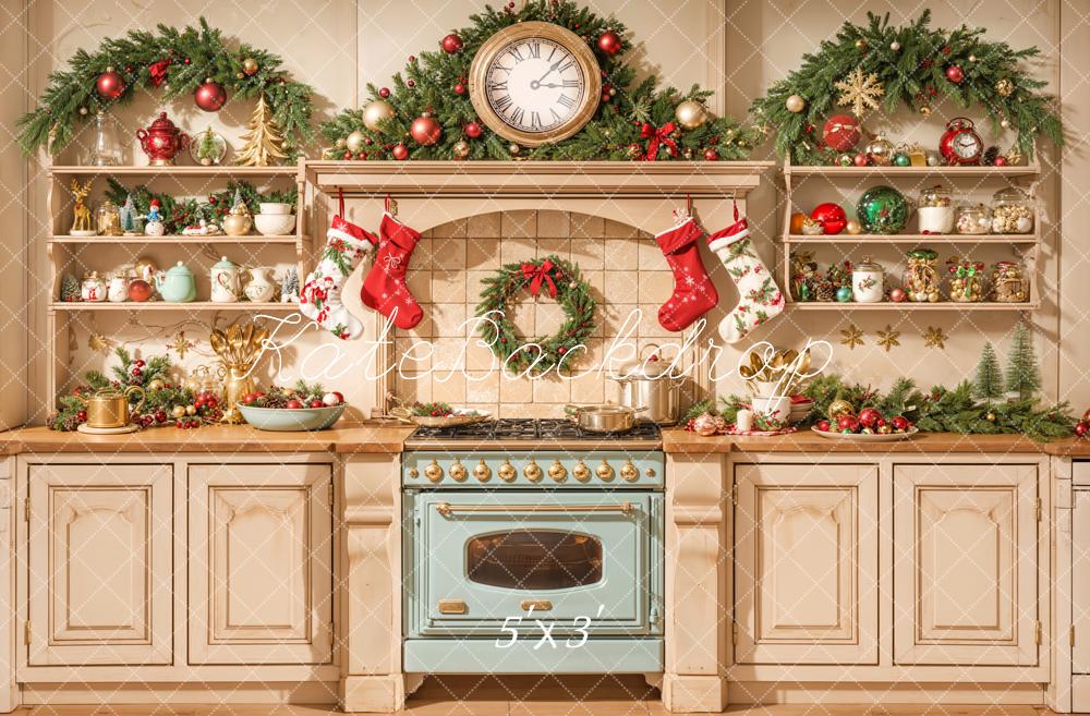 Kate Noël Cuisine Armoire Four Chaussette Toile de fond conçue par Emetselch - Kate Backdrop FR