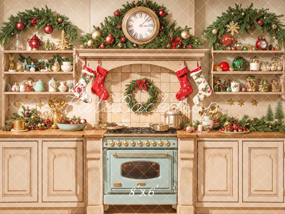 Kate Noël Cuisine Armoire Four Chaussette Toile de fond conçue par Emetselch - Kate Backdrop FR