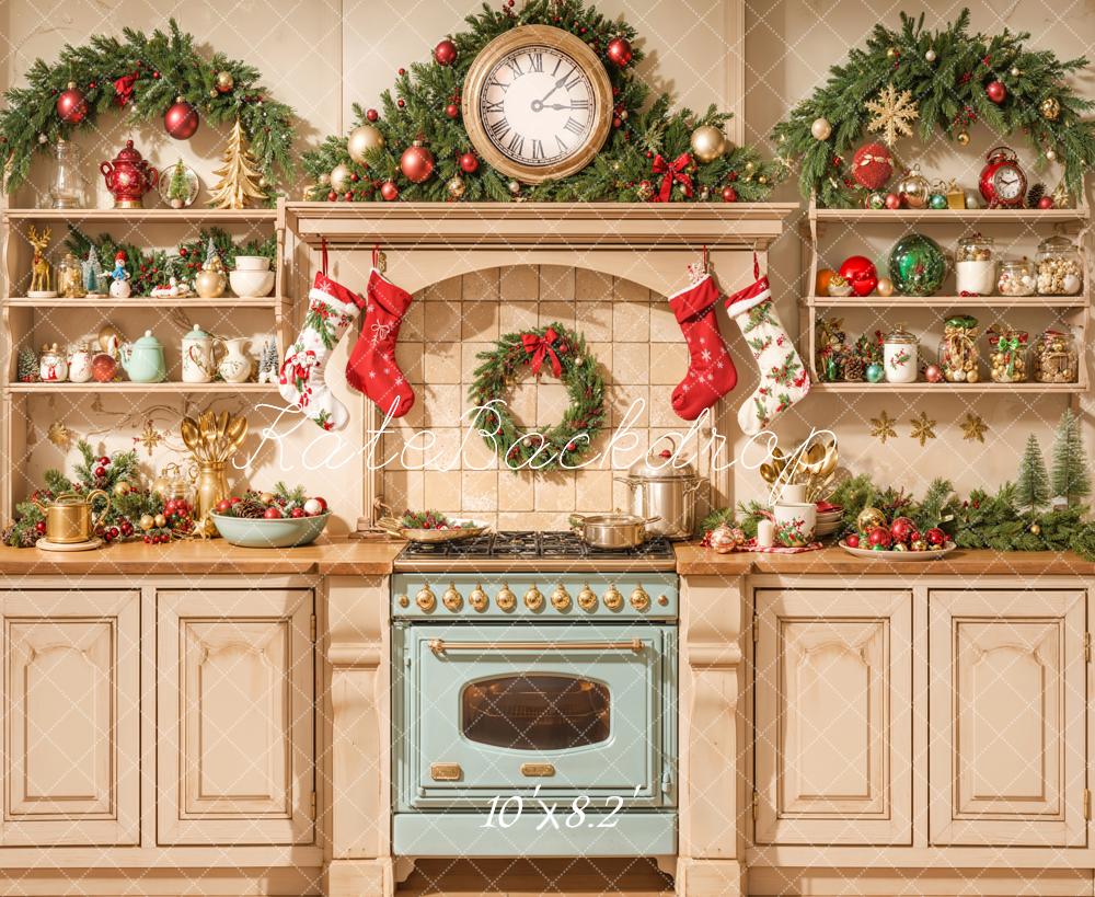 Kate Noël Cuisine Armoire Four Chaussette Toile de fond conçue par Emetselch - Kate Backdrop FR