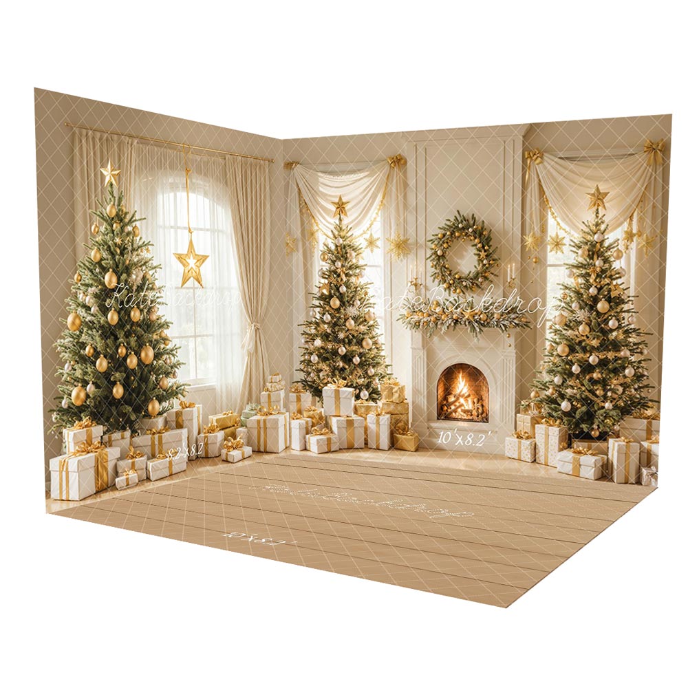 Kate Sapin de Noël Cheminée Cadeaux Ensemble de chambre - Kate Backdrop FR