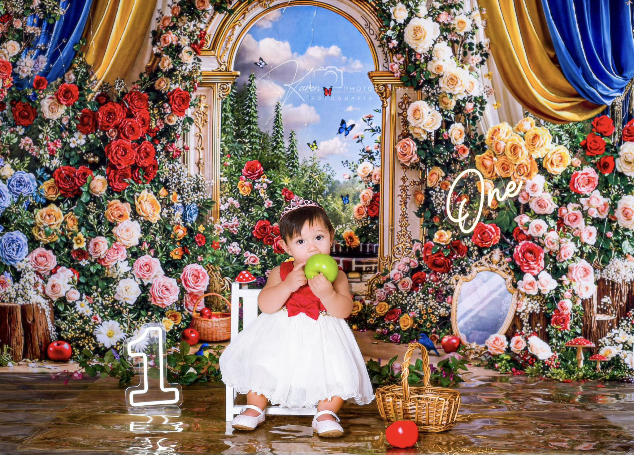 Kate Arc Fleurs Jardin Coloré Conte de fées Toile de fond conçue par Emetselch - Kate Backdrop FR