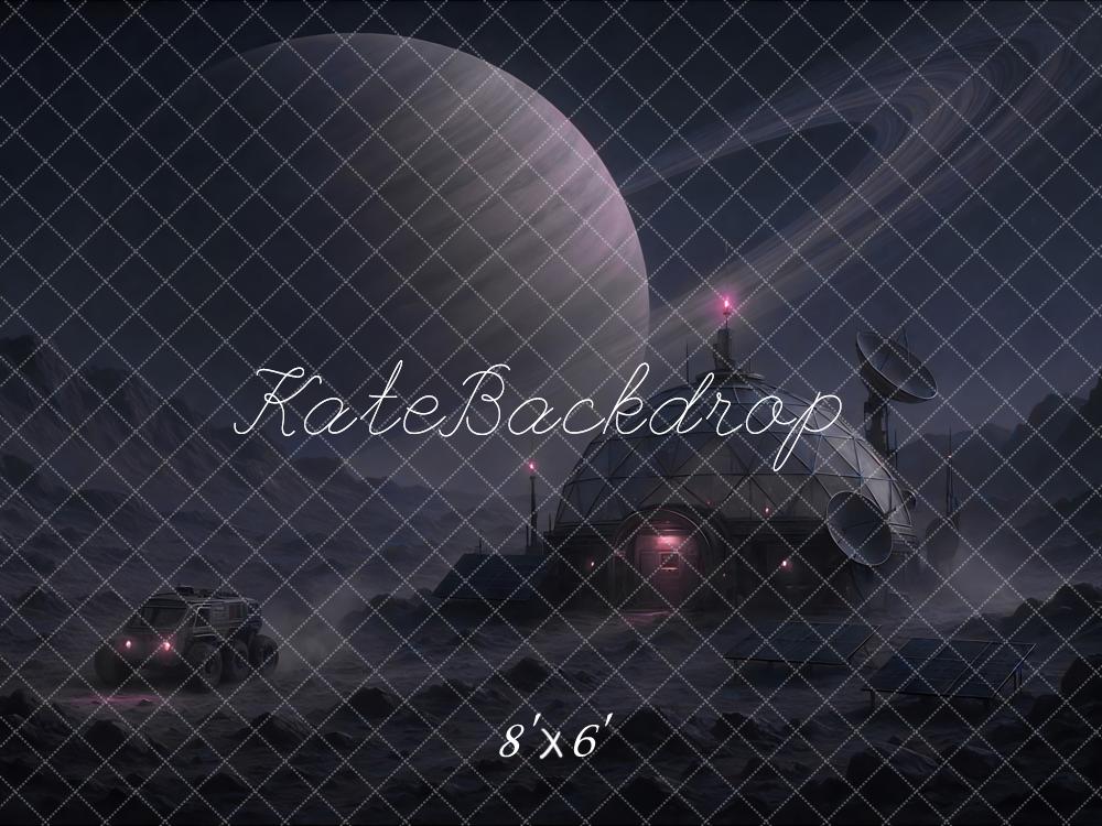 Kate Planète Futuriste Space Nuit Saturne Toile de fond conçue par Mini MakeBelieve - Kate Backdrop FR