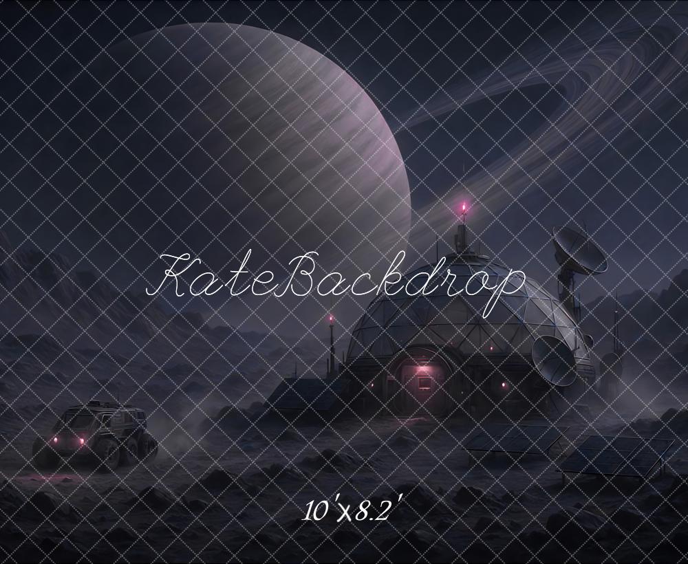 Kate Planète Futuriste Space Nuit Saturne Toile de fond conçue par Mini MakeBelieve - Kate Backdrop FR