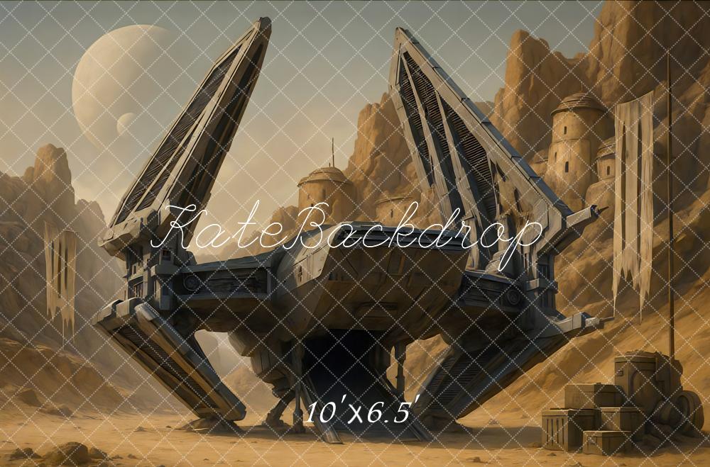 Kate Vaisseau Spatial Futuriste Désert Toile de fond conçue par Mini MakeBelieve - Kate Backdrop FR