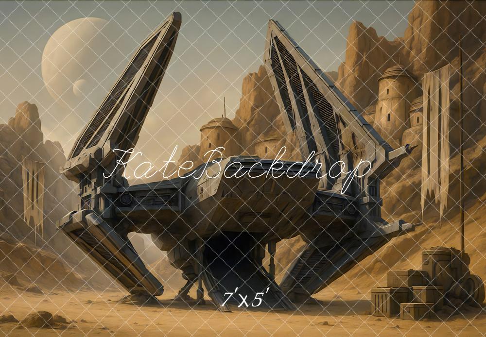 Kate Vaisseau Spatial Futuriste Désert Toile de fond conçue par Mini MakeBelieve - Kate Backdrop FR