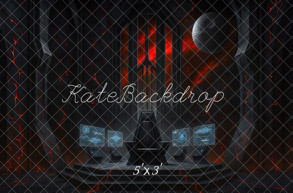 Kate Station Spatiale Science-fiction Noir Toile de fond conçue par Mini MakeBelieve - Kate Backdrop FR