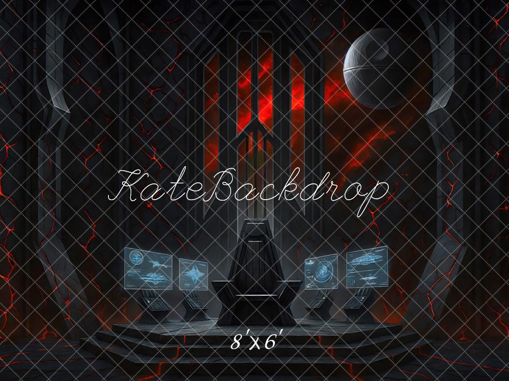 Kate Station Spatiale Science-fiction Noir Toile de fond conçue par Mini MakeBelieve - Kate Backdrop FR