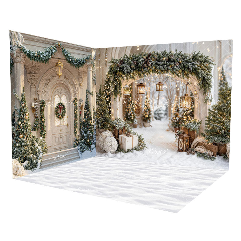 Kate Noël Arche Neige Arbres Lumière Toile de fond conçue par Emetselch - Kate Backdrop FR