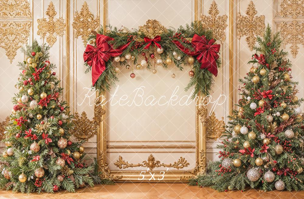 Kate Sapins de Noël Mur Rétro Or Toile de fond conçue par Emetselch