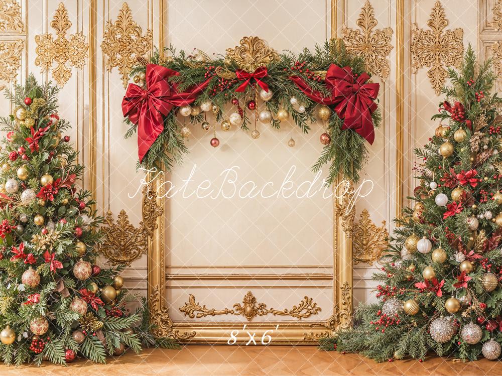 Kate Sapins de Noël Mur Rétro Or Toile de fond conçue par Emetselch